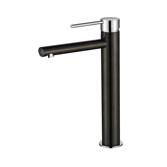 Modernnational Star Mini Gunmetal And Chrome Solid Brass High-Rise Basin Mixer