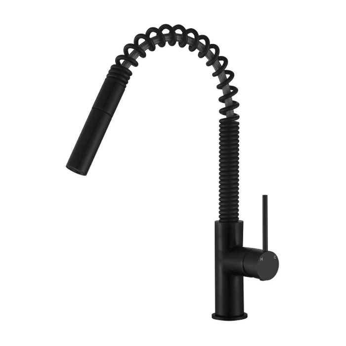 Modernnational Star Mini Matt Black Solid Brass Spring Pull Out Kitchen Mixer