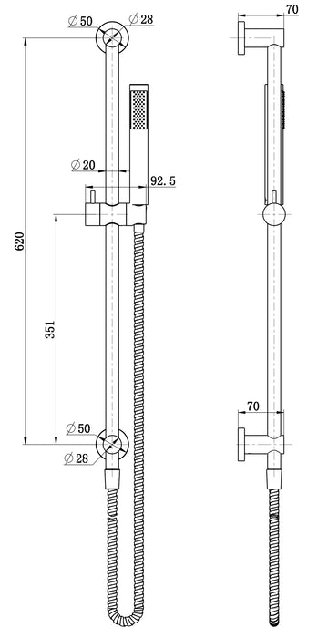 Star Mini Shower On Rail Chorme