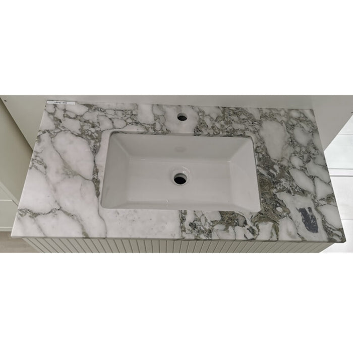 600-1500*465*18mm UM42 Natural Marble with Undermount Ceramic Basin(Glacial Grey)