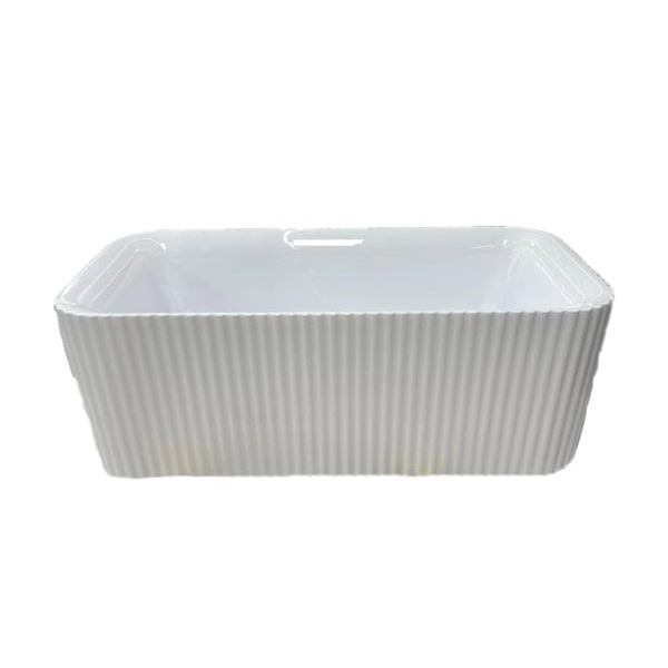 1500-1700*750*580mm Sunny 110 Gloss White/Gloss Black Rectangle Acrylic Freestanding Bathtub