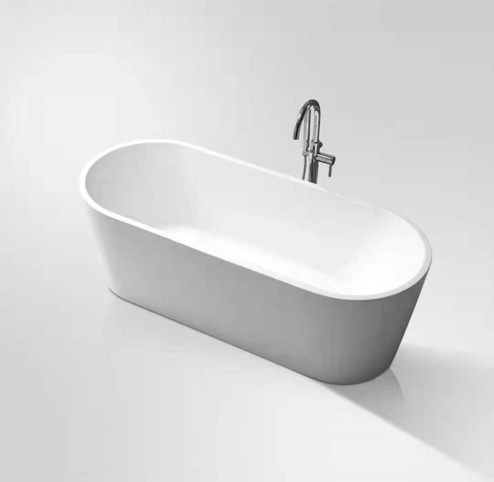 1500-1700*750*600mm Sunny 161 Gloss White Oval Acrylic Freestanding Bathtub