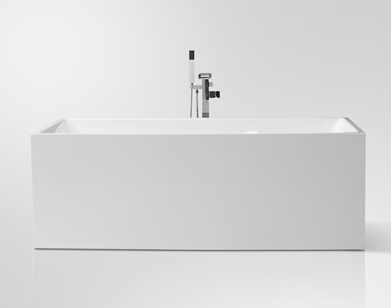 1400-1700*750*600mm Sunny 163 Gloss White Rectangle Acrylic Freestanding Bathtub