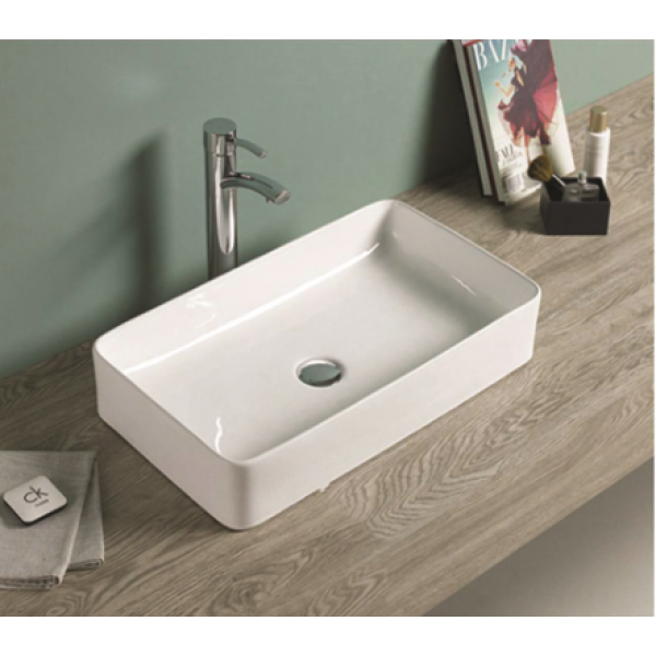 510*350*110mm SIMA Gloss White/Matte Black Ceramic Finishing Above Counter Basin 32mm No Overflow Waste Not Included With Basin