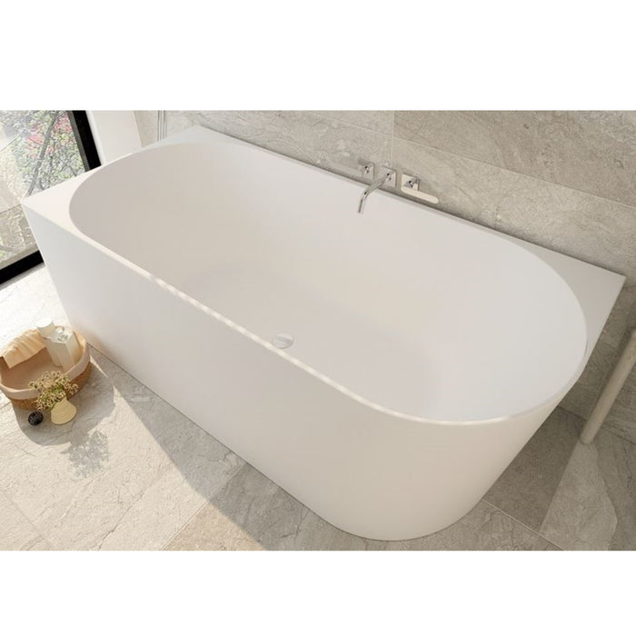 1300-1400mm Sima Oliver Gloss White Acrylic Corner Bathtub No Overflow