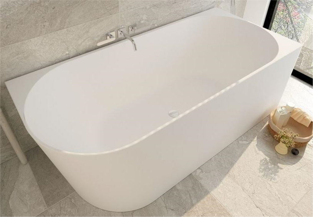 1300-1400mm Sima Oliver Gloss White Acrylic Corner Bathtub No Overflow