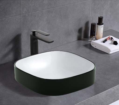 370x370x140mm ABS Spencer Matt/Gloss White Ceramic Soft Square Semi-Inset Basin - HD reno
