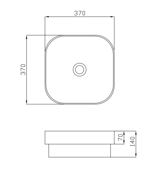 370x370x140mm ABS Spencer Matt/Gloss White Ceramic Soft Square Semi-Inset Basin - HD reno