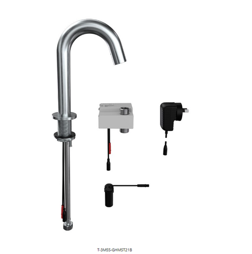 Gooseneck Hob Mounted Infrared Sensor Tap. Battery Powered - HD reno