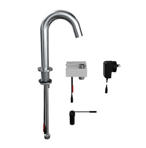 Gooseneck Hob Mounted Infrared Sensor Tap. Mains Operated - HD reno