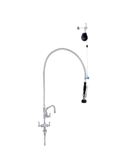 Stainless Steel Line Retractor Dual Hob Mounted Pre Rinse Unit With Pot Filler - HD reno