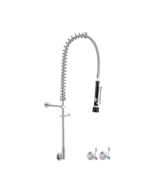 Stainless Steel Wall Stops And Elbow Pre Rinse Unit - HD reno