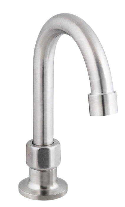 Stainless Steel Single Hob Mount (No Stops) with Gooseneck Spout - HD reno