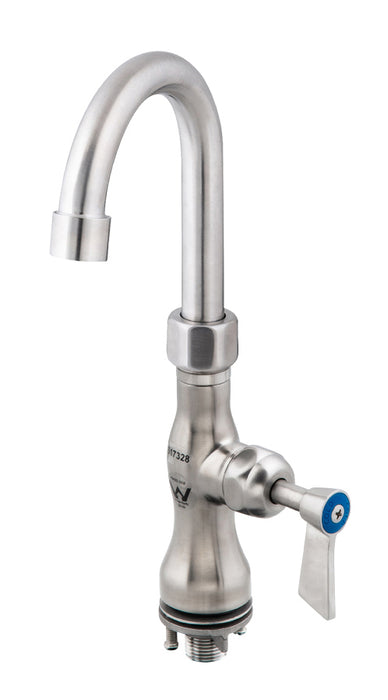 Stainless Steel Single Hob Mount Body with Single Control and Gooseneck Spout - HD reno