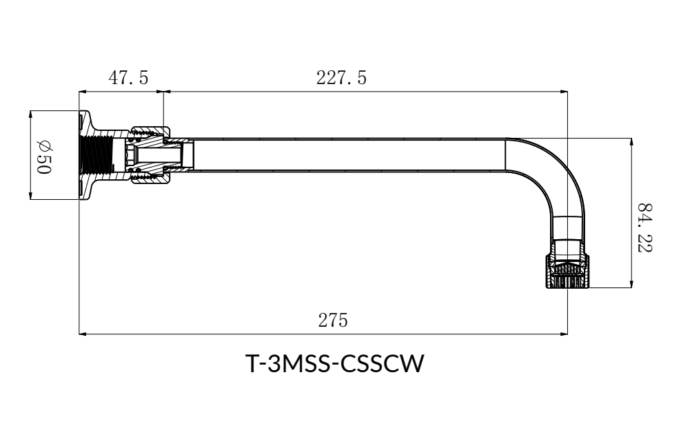 Fixed Straight Spout with Wall Mount - HD reno