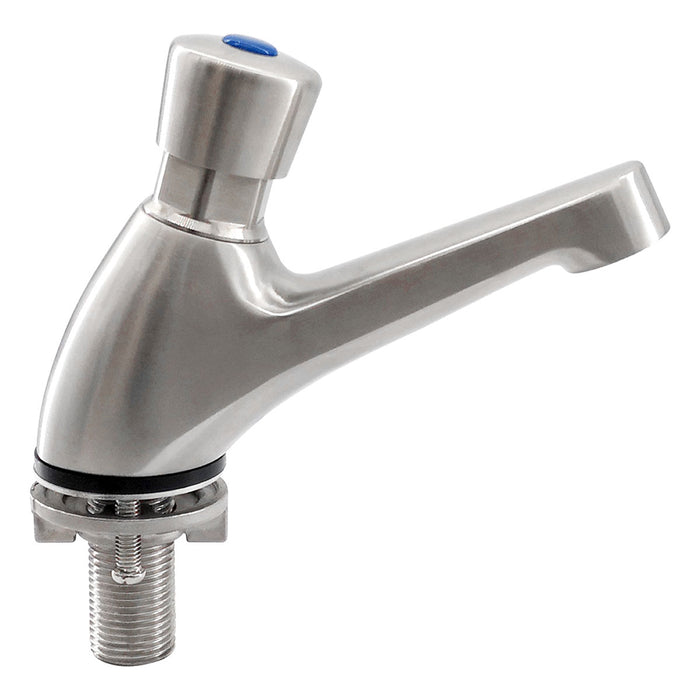 Stainless Steel Push Button Pillar Tap - Adjustable Timed Flow/Mechanical Operation - HD reno