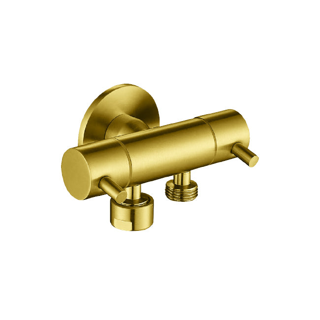 Gun Metal/Chrome/White/Stainless Steel/Brushed Gold/Gold/MB Dual Control Mini Cistern Cock for Bathroom