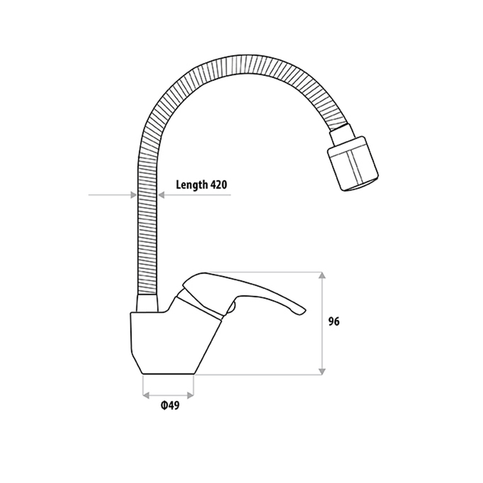 Helena Cobra-Flex Spray Sink Mixer Chrome Tear Drop Handle