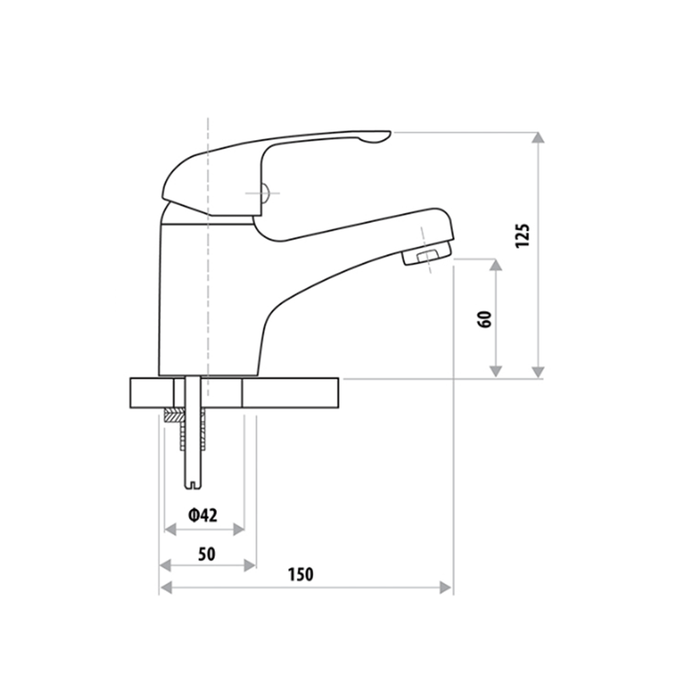 Helena Project Fixed Spout Basin Mixer Chrome