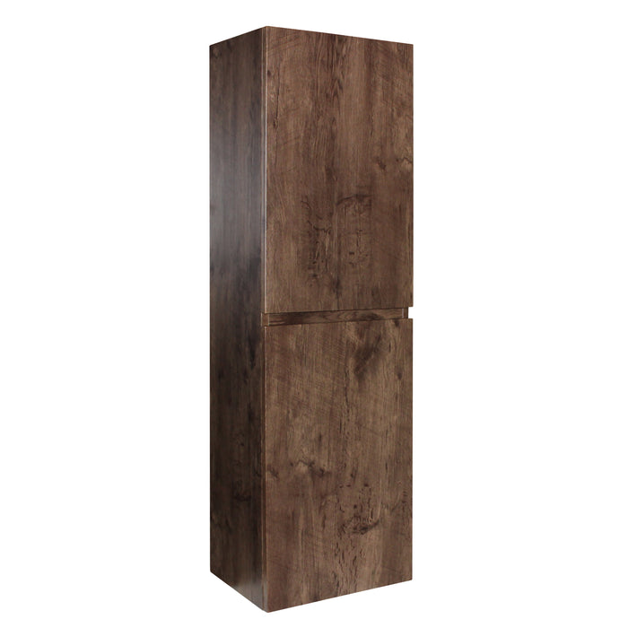 1200mm Dark Oak Qubist MDF Double Bowl Freestanding With Kickboard Vanity With Ceramic Top With Shaving Cabinet and Tall Boy