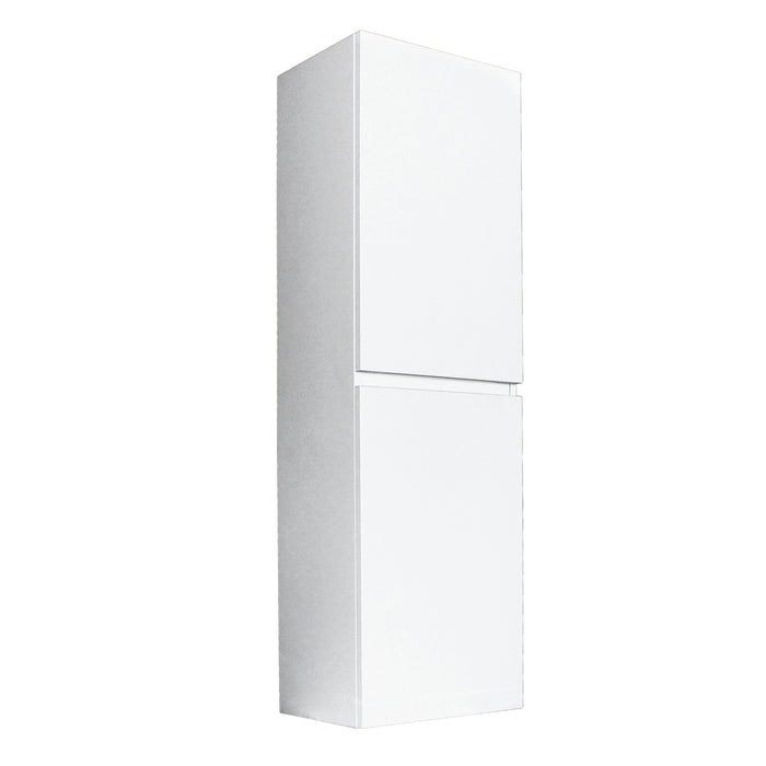 1200mm Matte White Qubist MDF Single Bowl Freestanding With Kickboard Vanity With Ceramic Top With Shaving Cabinet and Tall Boy