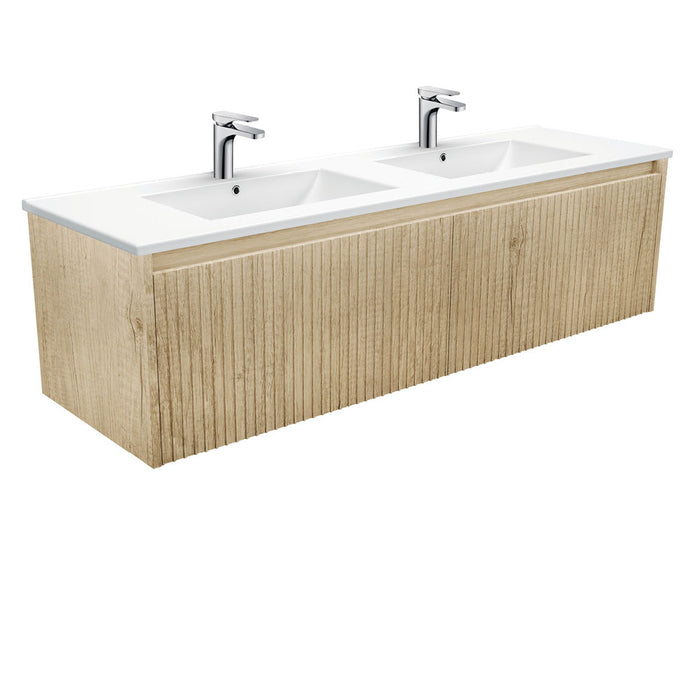 750-1500*460*420mm FIE Alina White Scandi Oak Cabinet Only and Ceramic / Stone Top Available Wall Hung Vanity