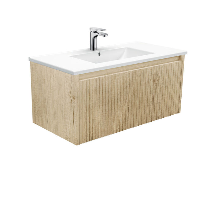 750-1500*460*420mm FIE Alina White Scandi Oak Cabinet Only and Ceramic / Stone Top Available Wall Hung Vanity