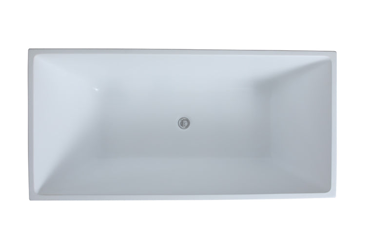 1400*700*560mm Poseidon THBT Matt White Rectangle Acrylic Multifit Freestanding Bathtub