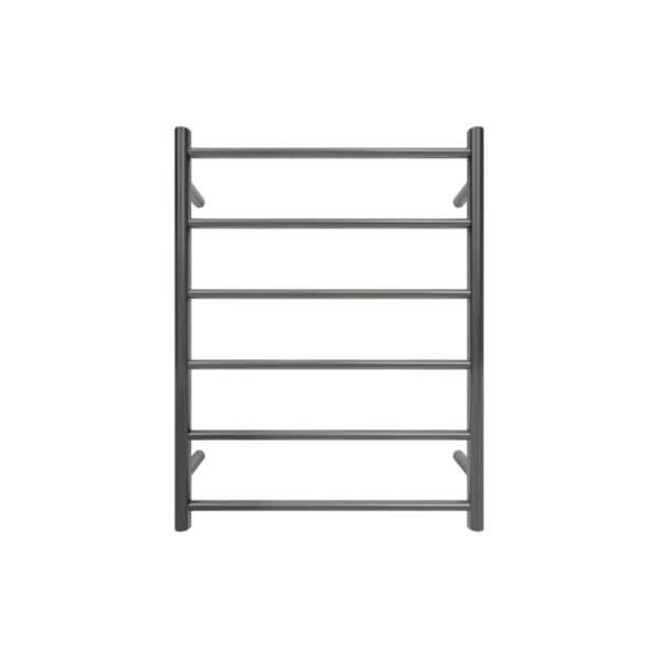 600*780*120mm Wall Mounted PVD 304 Stainless Steel Non-Heated Towel Rails - 6 Bar Round Brushed Gun Metal Grey