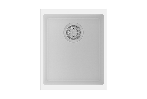370*460*200mm ACA Carysil White Single Bowl Granite Top/Flush/Under Mount Kitchen/Laundry Sink - HD reno