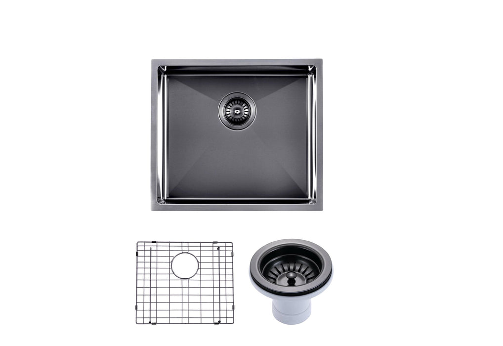 510x450x230mm ACA 1.2mm Handmade Top/Undermount Single Bowl Kitchen/Laundry Sink - HD reno
