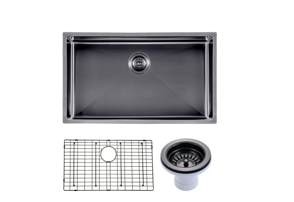 762x457x254mm ACA 1.2mm Handmade Single Bowl Top/Undermount Kitchen/Laundry Sink - HD reno