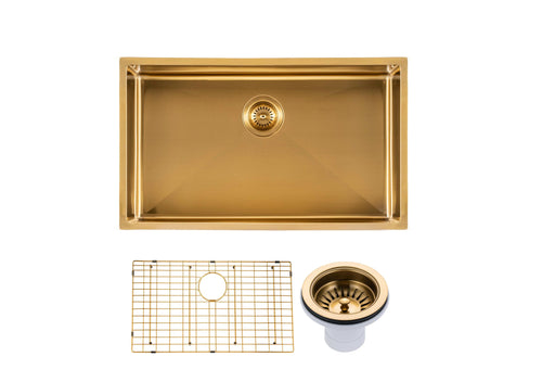 762x457x254mm ACA 1.2mm Handmade Single Bowl Top/Undermount Kitchen/Laundry Sink - HD reno