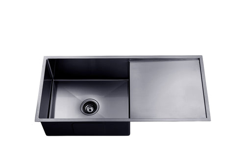 960*450*230mmm Round Corner Stainless Steel Gun Metal Single Bowl Kitchen Sink - HD reno