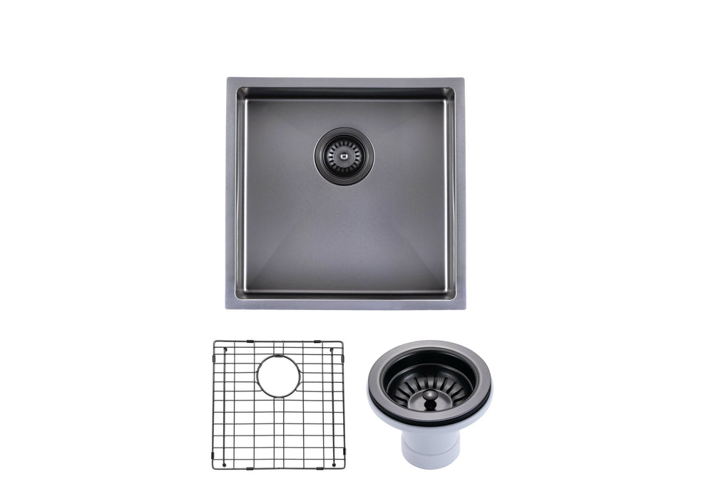440x440x205mm ACA Satin 304 Stainless Steel Handmade Single Bowl Sink - HD reno