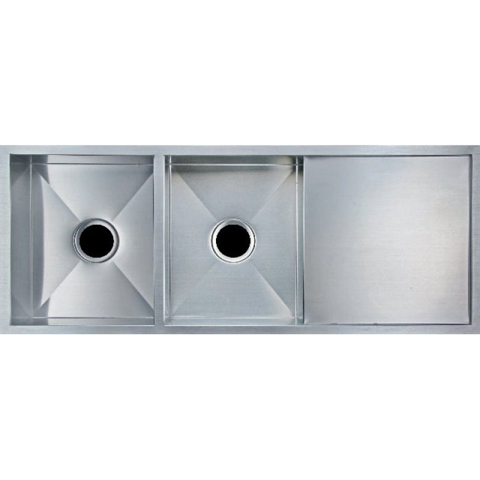 1160x460x230mm ACA 1.2mm Handmade Top/Undermount 304 Stainless Steel Double Bowls Kitchen Sink - HD reno