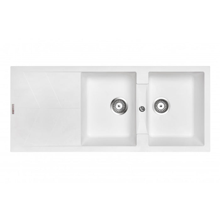 1160*500*210mm Carysil Double Bowl Drainer Board Granite Kitchen Sink