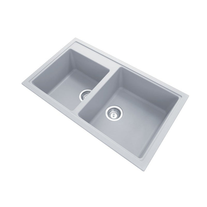 860*500*205mm Carysil Double Bowl Granite Kitchen Sink Top/Flush/Under Mount - HD reno