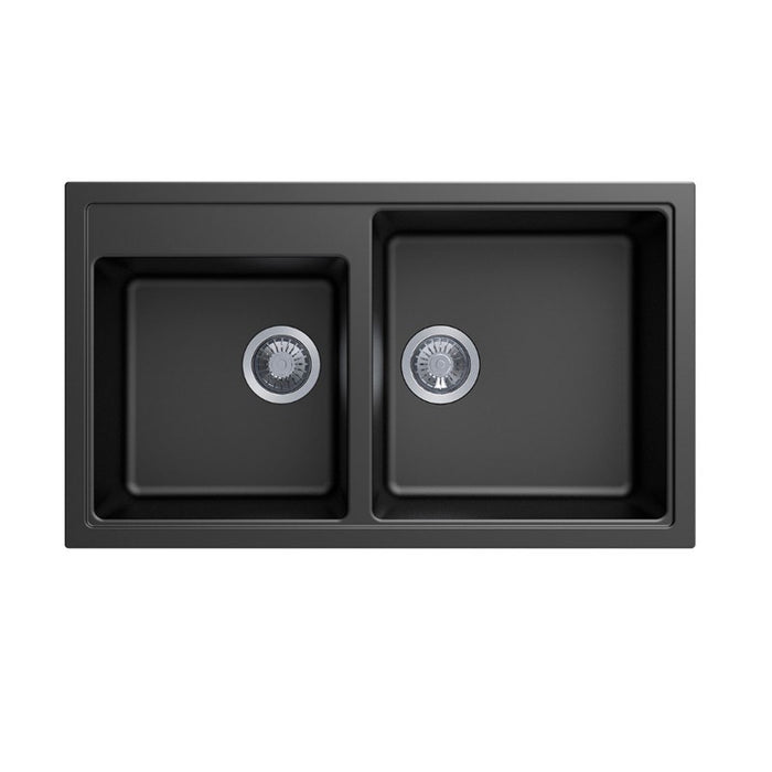 860*500*205mm Carysil Double Bowl Granite Kitchen Sink Top/Flush/Under Mount - HD reno
