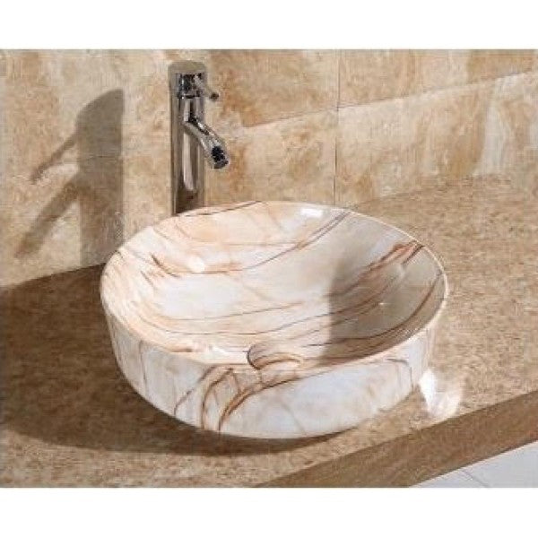 420*420*140mm SIMA Marbleize Ceramic Above Counter Basin 32mm No Overflow Waste Not Included With Basin