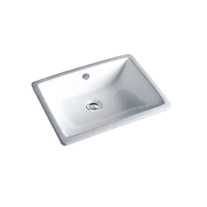 510*380*170mm Gloss White Ceramic Rectangle Under-Mount Basin