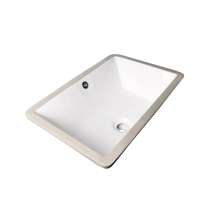 530*340*170mm Gloss White Ceramic Rectangle Under-Mount Basin