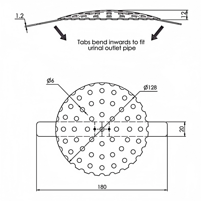 100mm Push In Domed Grate