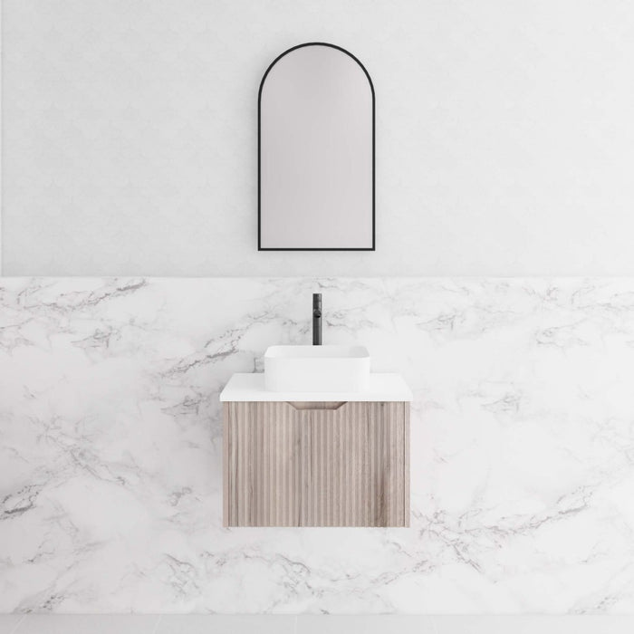 600-1800*450*400mm Vienna White Oak MR Melamined Board Panel With PVC Coating Fluted Wall Hung Vanity