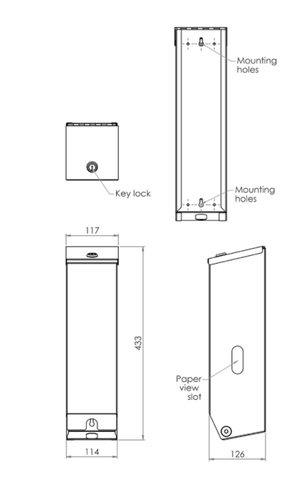 Triple Surface Mounted Toilet Roll Holder Key Lockable - HD reno