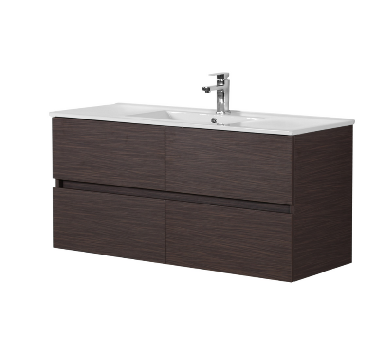 600-1500*460*560mm Stella Walnut Bathroom Vanity Wall Hung Cabinet Only and Ceramic/Stone Top Available