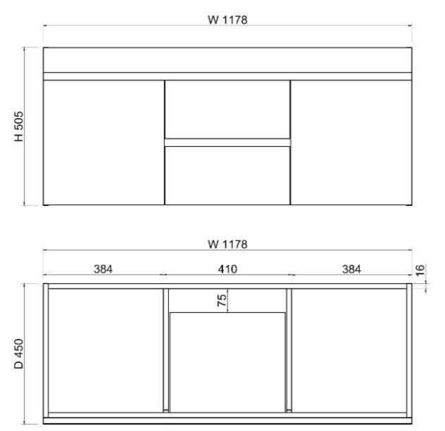 600-1500mm*450*505mm ABS Less Polyurethane Moisture Resistance Gloss White Wall Hung Vanity - HD reno