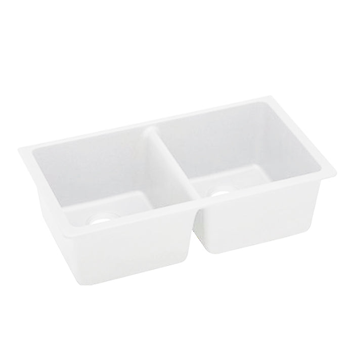 838*476*241mm Black/White Kitchen Sink Granite Stone Under Mount Double Bowls - HD reno