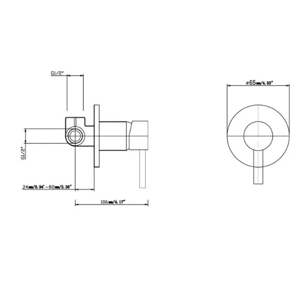 Aquaperla Pentro Chrome/Matt Black/Brushed Gold/Brushed Nickel/Gunmetal Grey Solid Brass Round Shower Mixer - HD reno