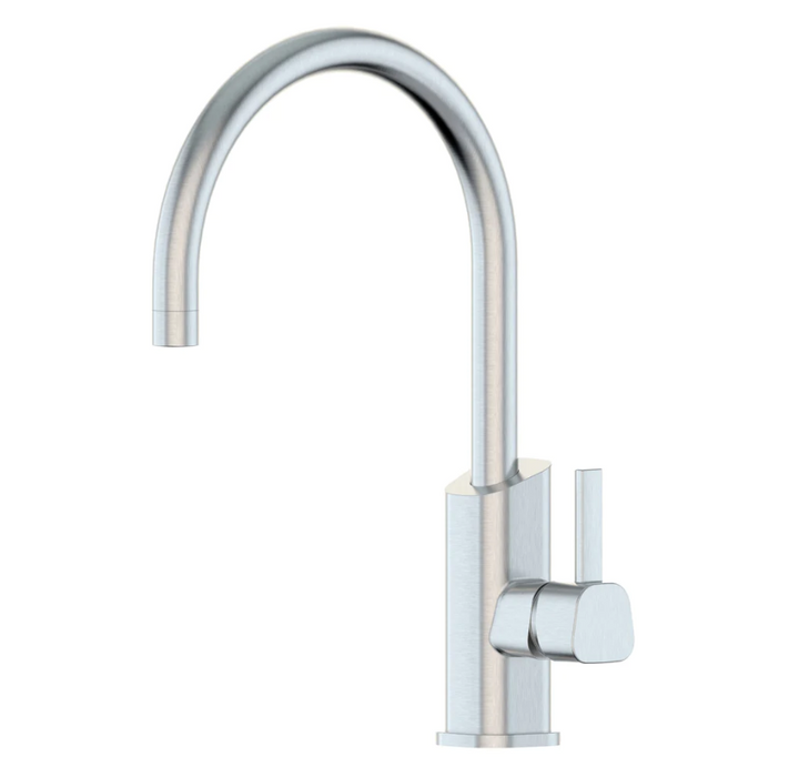 Suprema X-CLASS XPRESS FIT Satin/Matt Black/Gun Metal/Rose Gold/Brushed Gold Stainless Steel Gooseneck With Geometric Body and Handle Kitchen Mixer